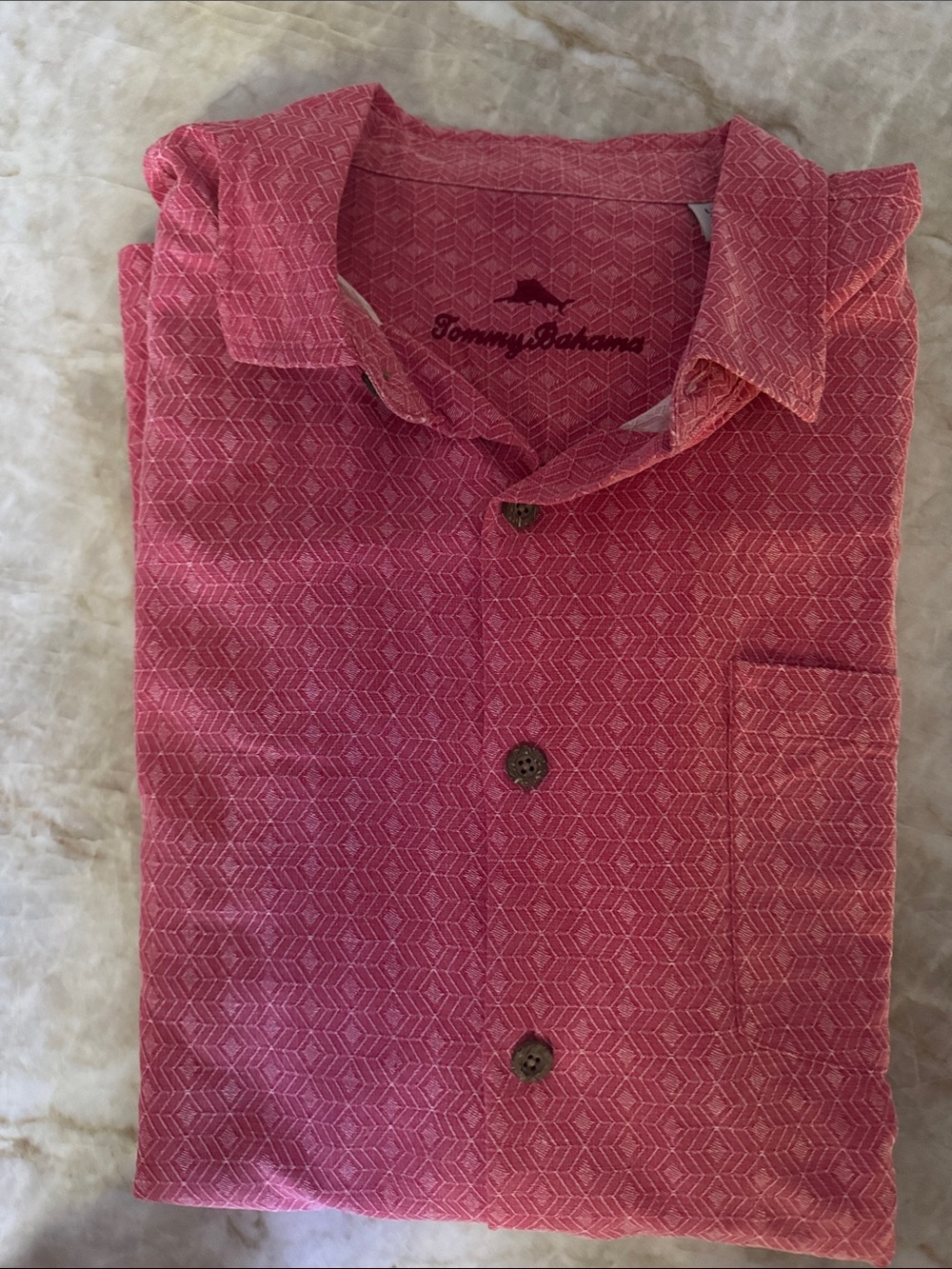 Tommy Bahama Men's Rose-Pink Geometric Short-Sleeve Button Shirt